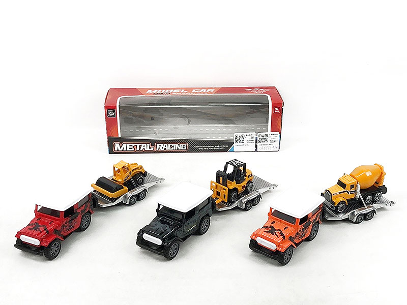 1:38 Die Cast Truck Pull Back Tow Die Cast Construction Truck Free Wheel(4C) toys