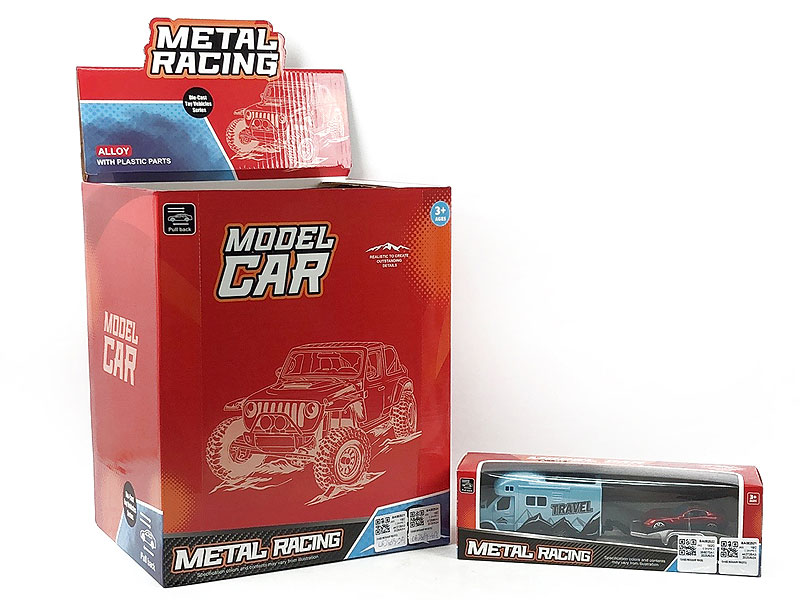 1:38 Die Cast Truck Pull Back Tow Die Cast Sports Car Free Wheel(12in1) toys