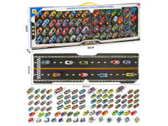 铁皮回力车+铁皮回力飞机+带纸板赛道