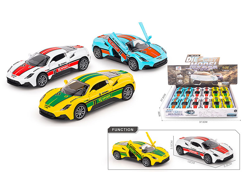 1:32 Die Cast Car Pull Back(12in1) toys