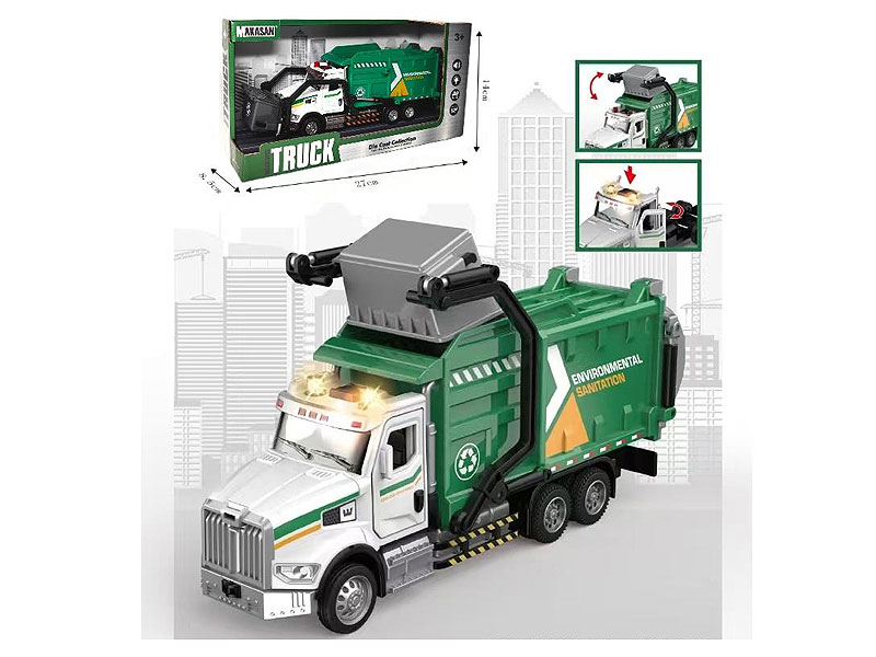 Die Cast Sanitation Car Pull Back W/L_M toys