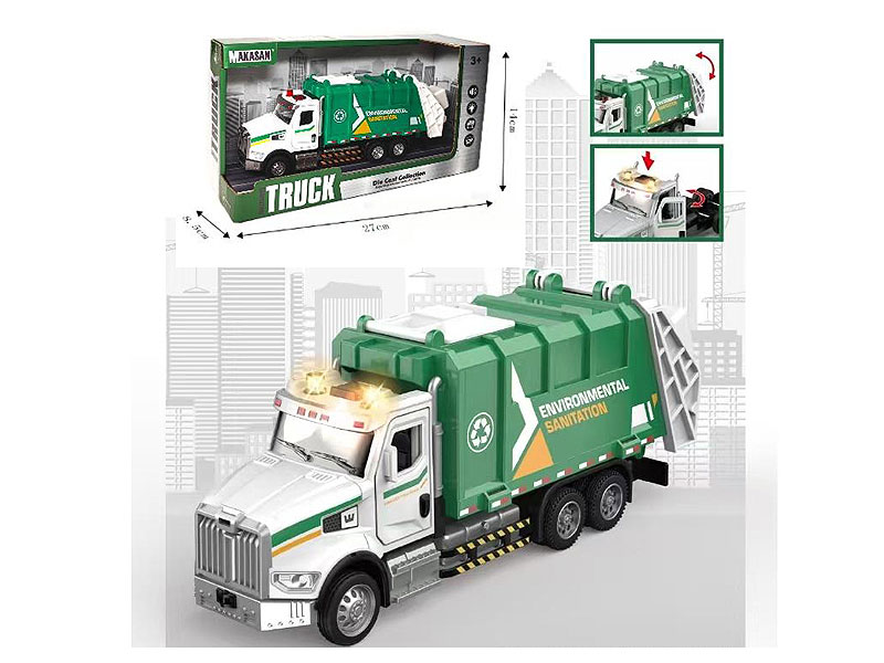 Die Cast Sanitation Car Pull Back W/L_M toys