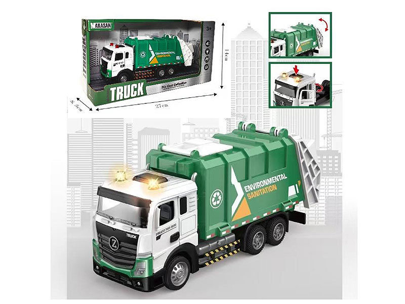Die Cast Sanitation Car Pull Back W/L_M toys