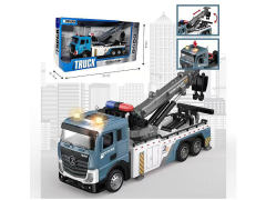 合金回力平头双钩清障车带灯光音乐