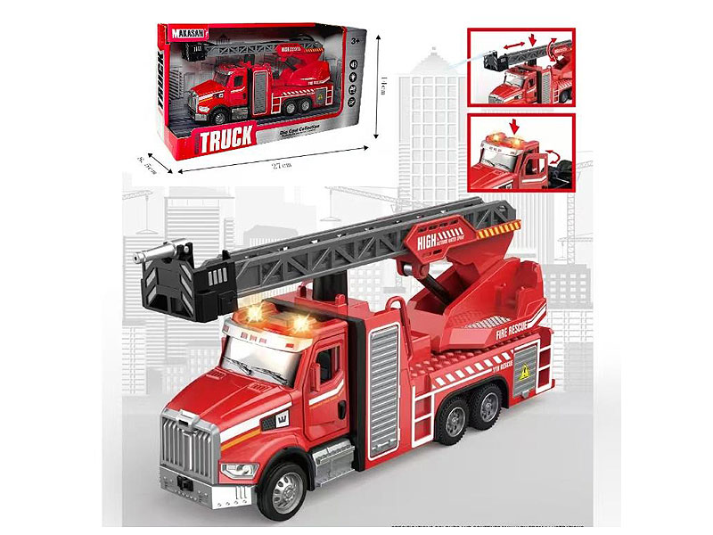 Die Cast Sprinkler Fire Truck Pull Back W/L_M toys