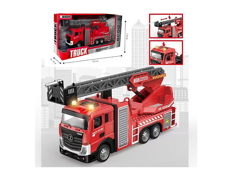 Die Cast Sprinkler Fire Truck Pull Back W/L_M toys