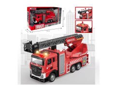 合金回力平头喷水消防车带灯光音乐