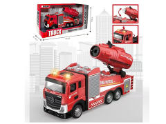 合金回力平头喷雾消防车带灯光音乐