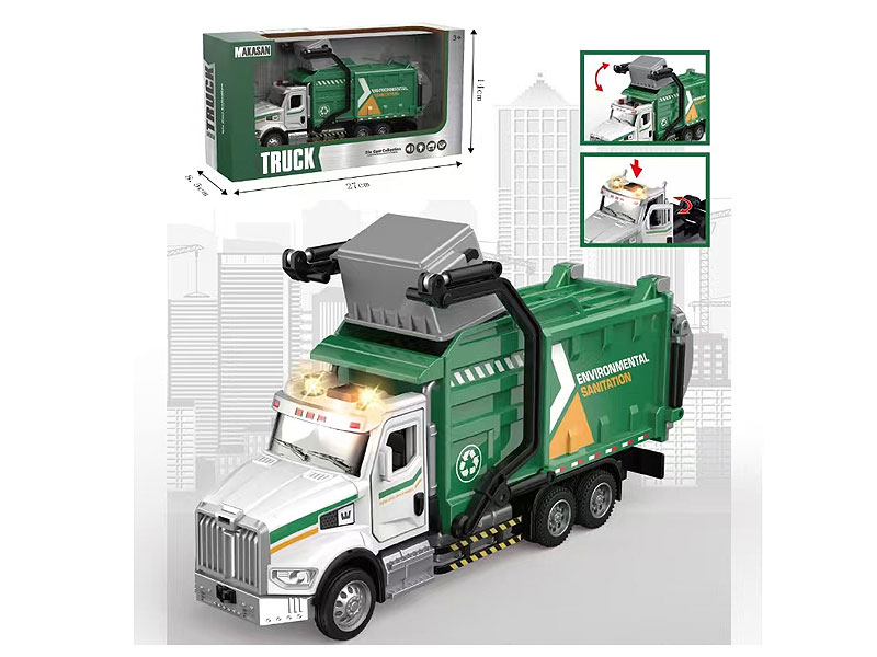 Die Cast Sanitation Car Pull Back W/L_M toys