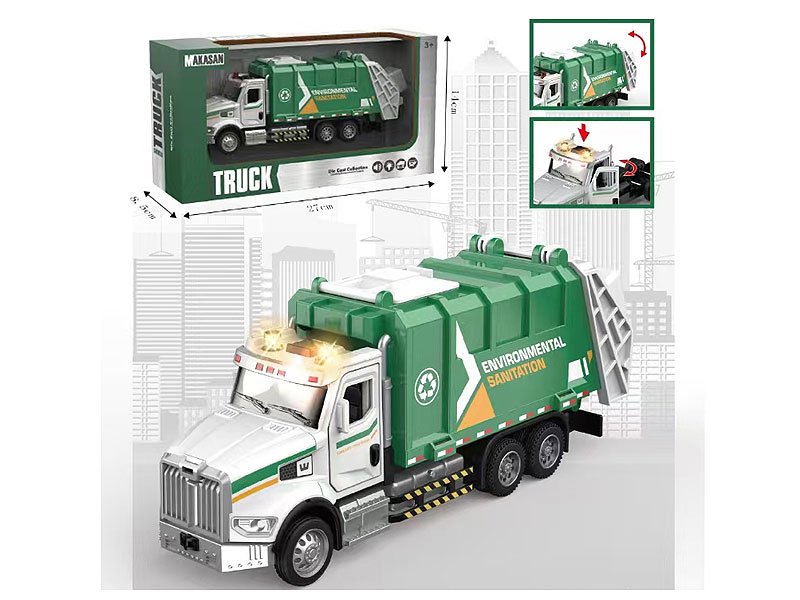 Die Cast Sanitation Car Pull Back W/L_M toys