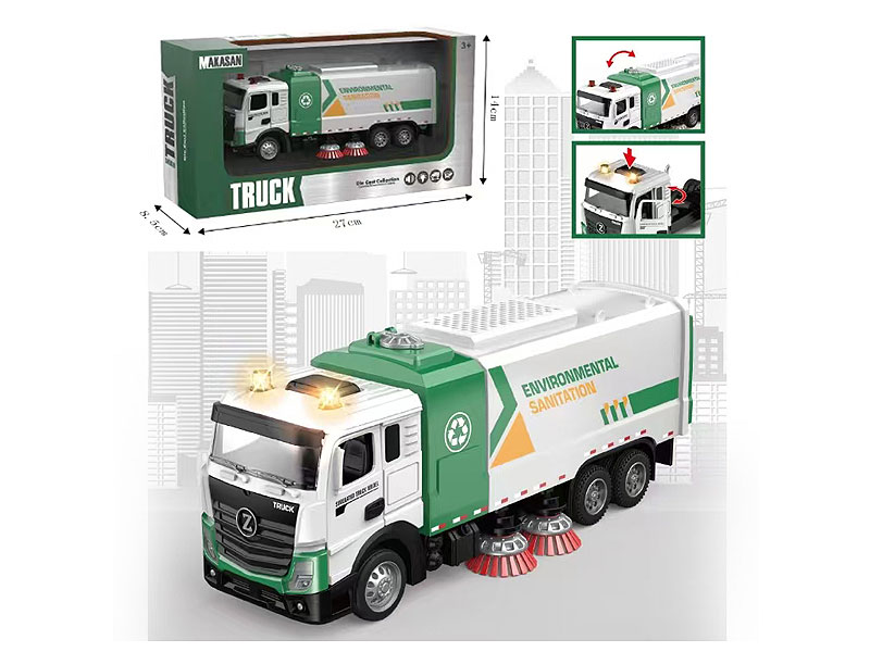 Die Cast Sanitation Car Pull Back W/L_M toys