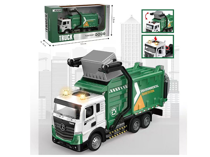 Die Cast Sanitation Car Pull Back W/L_M toys