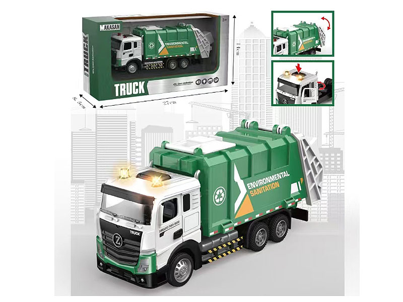 Die Cast Sanitation Car Pull Back W/L_M toys