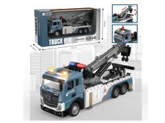 合金回力平头双钩清障车带灯光音乐