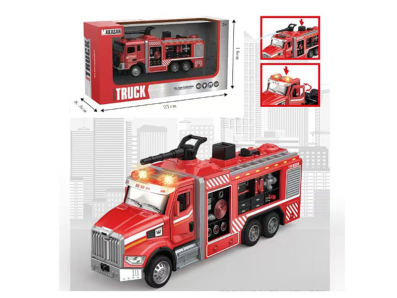 Die Cast Sprinkler Fire Truck Pull Back W/L_M toys