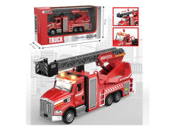 合金回力美国车头喷水消防车带灯光音乐