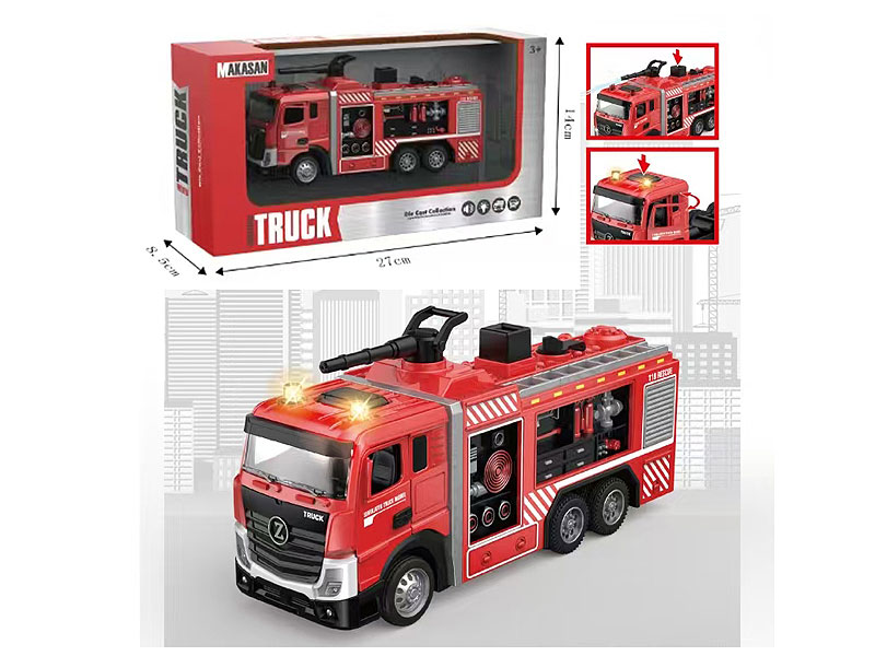 Die Cast Sprinkler Fire Truck Pull Back W/L_M toys