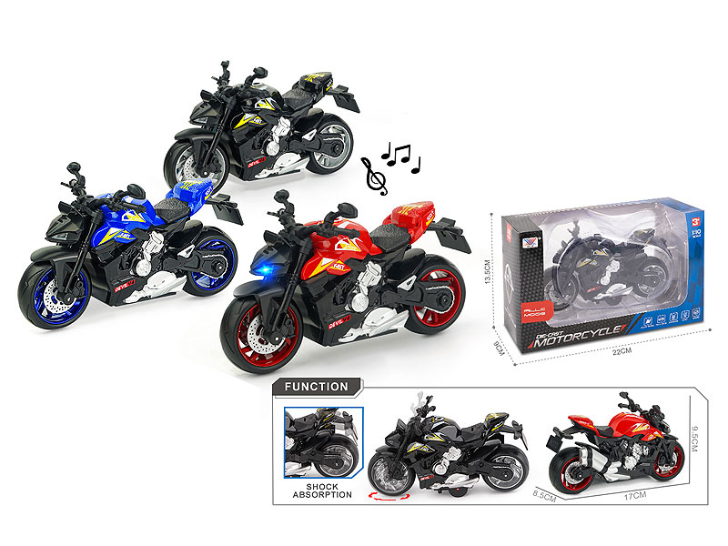 1:10 Die Cast Motorcycle Pull Back W/L_M(3C) toys
