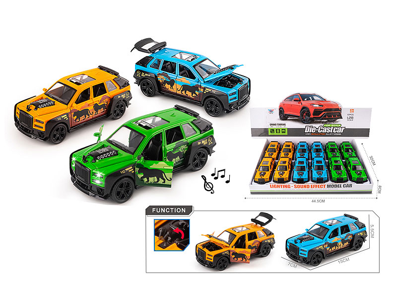 1:28 Die Cast Car Pull Back W/L_M(12in1) toys