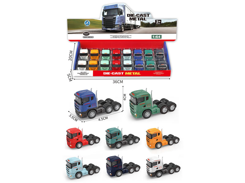 Die Cast Container Pull Back(16in1) toys