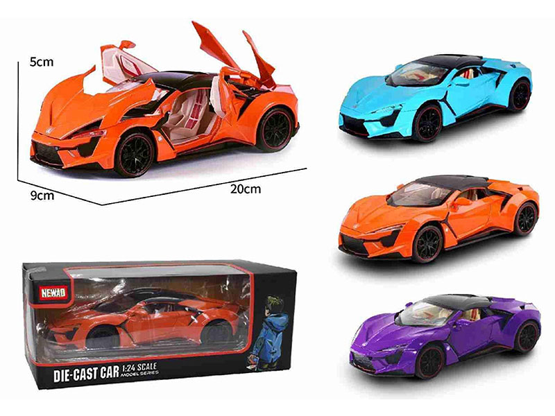 1:24 Die Cast Car Pull Back W/L_S(4C) toys