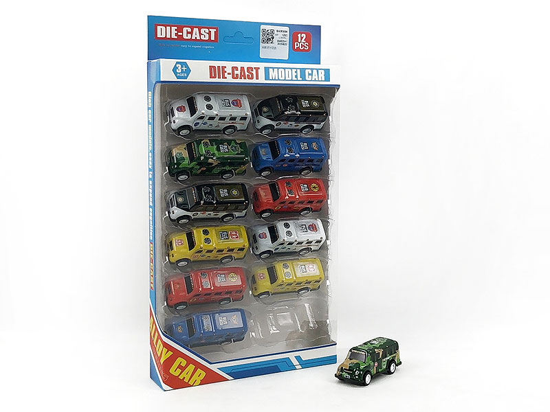 Die Cast Bus Pull Back(12in1) toys