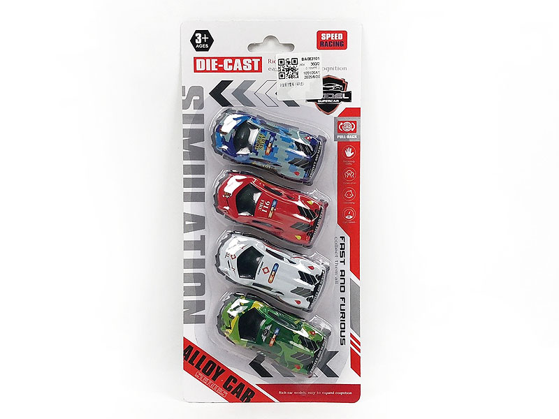 Die Cast Police Car Pull Back(4in1) toys