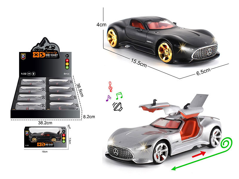 1:32 Die Cast Car Pull Back W/L_S(8in1) toys