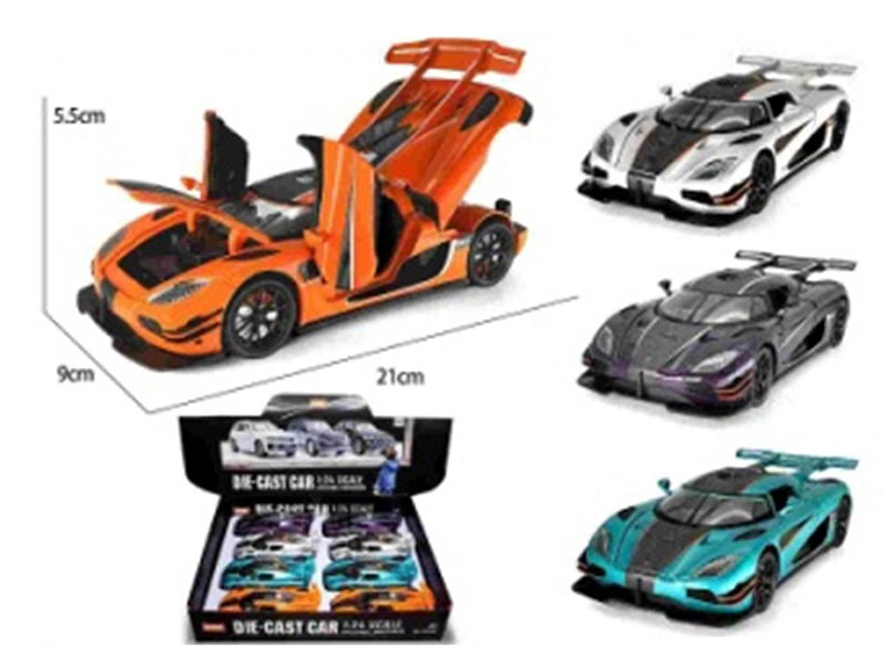 1:24 Die Cast Car Pull Back W/L_S(6in1) toys