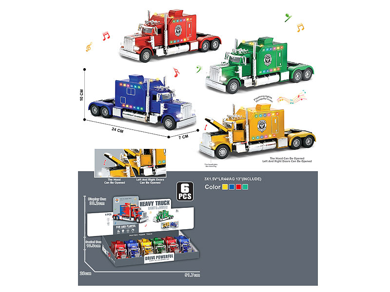 Pull Back Truck W/L_S(6in1) toys