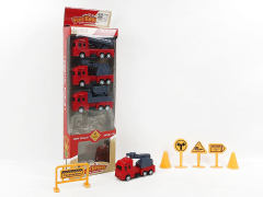 Pull Back Fire Engine & Road Sign toys