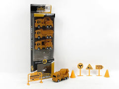Pull Back Construction Car & Road Sign toys