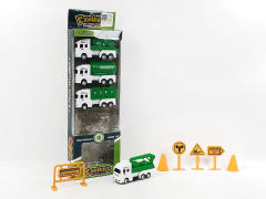 Pull Back Sanitation Truck & Road Sign toys