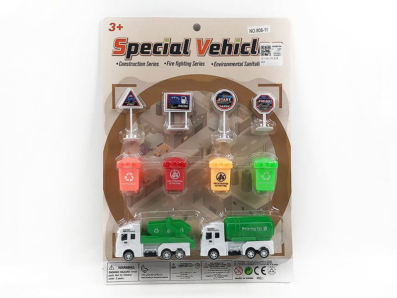 Pull Back Sanitation Truck Set toys