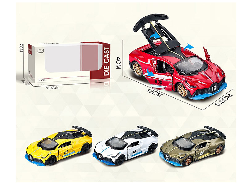 1:36 Die Cast Car Pull Back W/L_S(4C) toys
