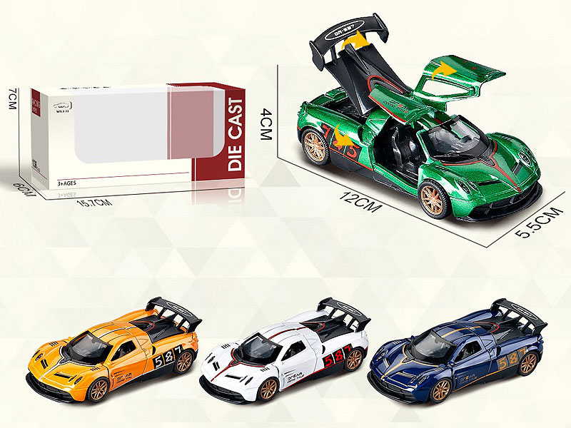 1:36 Die Cast Sports Car Pull Back W/L_S(4C) toys