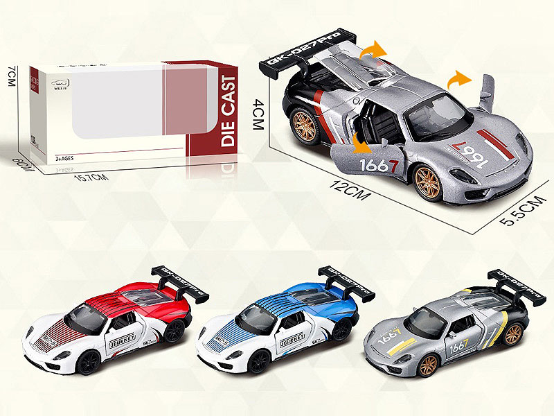 1:36 Die Cast Car Pull Back W/L_S(4C) toys