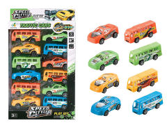 Pull Back Car & Bus(12in1) toys