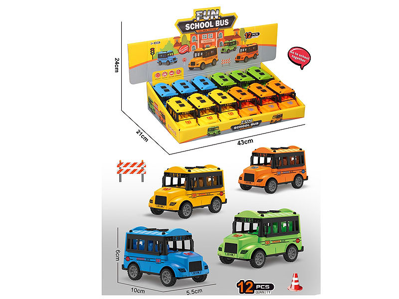 Pull Back School Bus(12in1) toys
