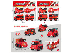 Pull Back Fire Engine Set toys