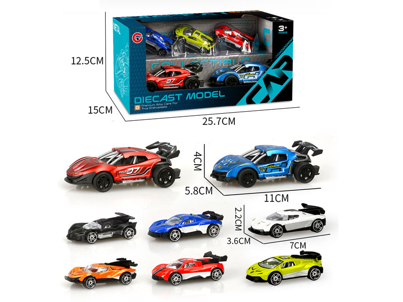 1:36 Die Cast Sports Car Pull Back & Free Wheel Car(5in1) toys