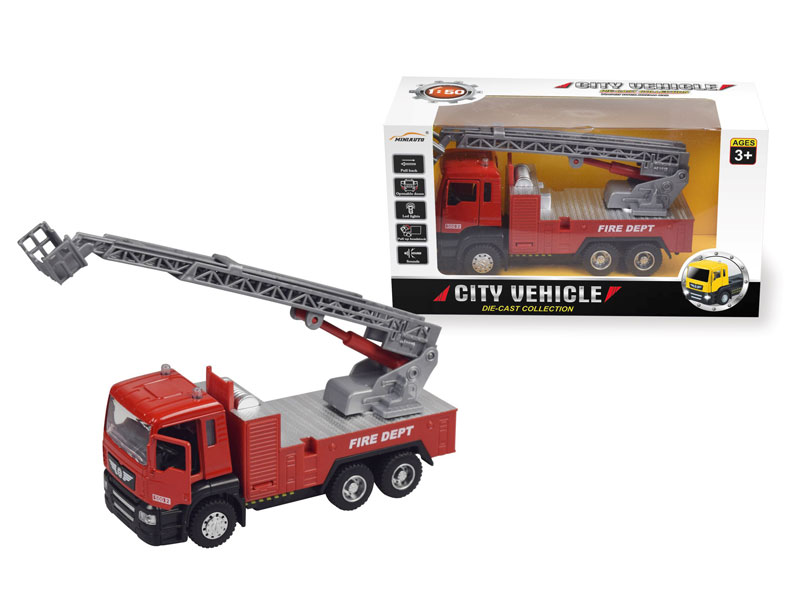 1:50 Die Cast Fire Engine Pull Back W/L_S toys