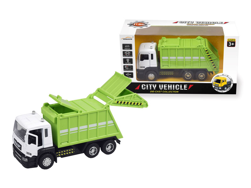 1:50 Die Cast Sanitation Car Pull Back W/L_S toys