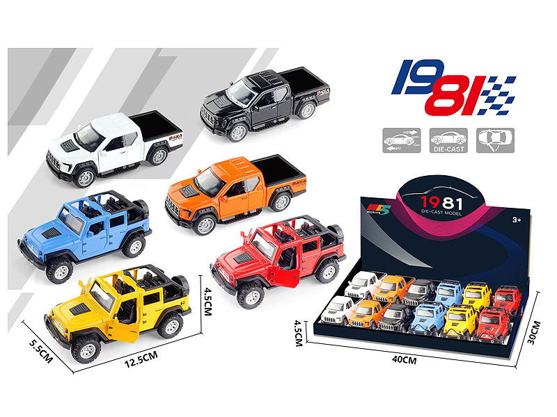 1:32 Die Cast Truck Pull Back(12in1) toys