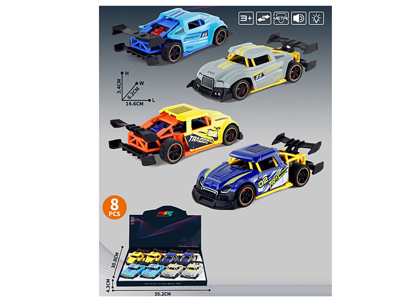 1:32 Die Cast Sports Car Pull Back(8in1) toys