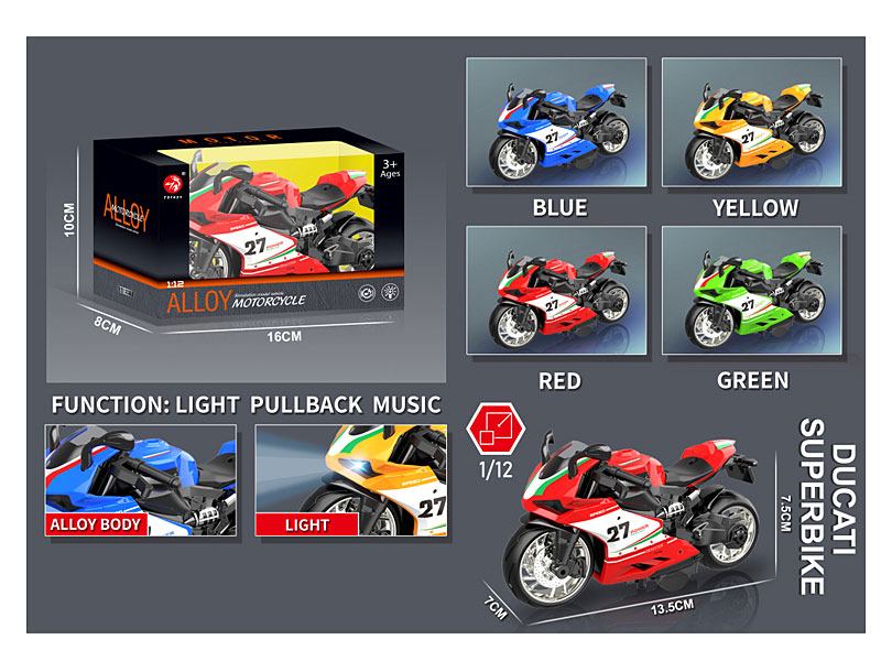 Die Cast Motorcycle Pull Back(4C) toys