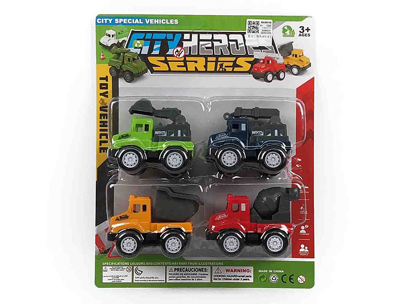 Pull Back Construction Truck(4只庄) toys