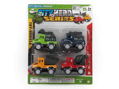 Pull Back Construction Truck(4只庄) toys