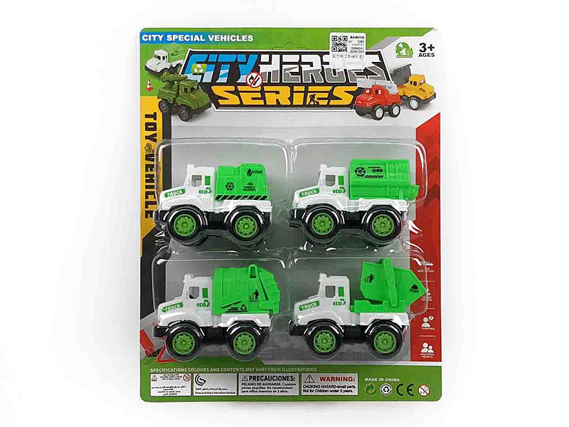 Pull Back Sanitation Truck(4in1) toys