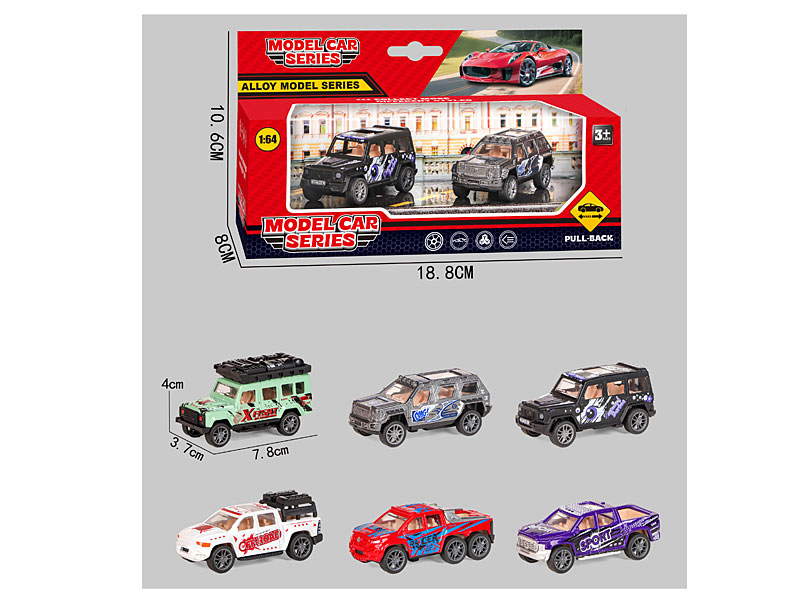 1:64 Die Cast Car Pull Back(2in1) toys